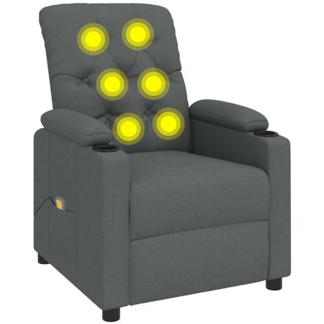 Fauteuil de massage Gris foncé Tissu vidaXL (1/5)