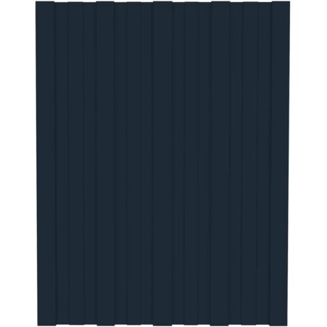 Vidaxl – Panneau de toiture 12 pcs anthracite 60 x 45 cm – Acier galvanisé 0,23 mm – Installation rapide pour structures temporaires (1/5)
