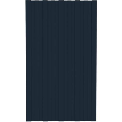 Vidaxl – Lot de 12 panneaux de toiture en acier galvanisé anthracite 80x45 cm – Résistants aux intempéries – Faciles à installer et à entretenir (1/5)