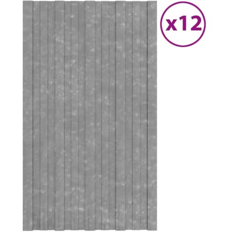 Vidaxl – Lot de 12 panneaux de toiture en acier galvanisé argenté 80x45 cm – Résistants aux intempéries – Faciles à installer et entretenir