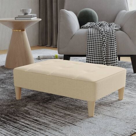 HOMCOM Pouf ottoman tabouret pouf repose-pied en velours pieds en acier  pour salon chambre Ø 35 x 38 cm gris clair