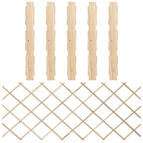 Vidaxl – Clôture en bois de sapin massif 180x80 cm – Lot de 5 panneaux extensibles – Pour jardins et espaces extérieurs – Sécurise et privatise