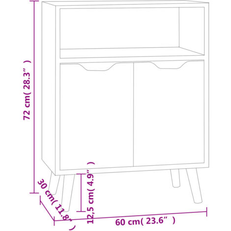Buffet gris béton 60x30x72 cm bois d'ingénierie vidaXL
