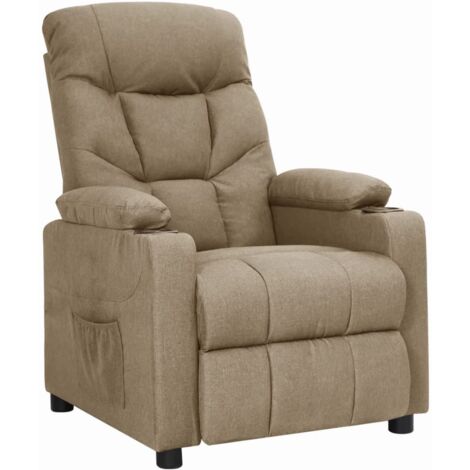 Fauteuil inclinable Taupe Tissu vidaXL