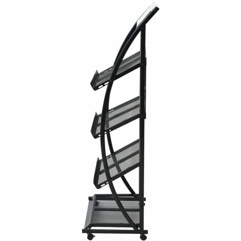 Porte-revue 47 x 40 x 134 cm Noir et blanc A4 vidaXL