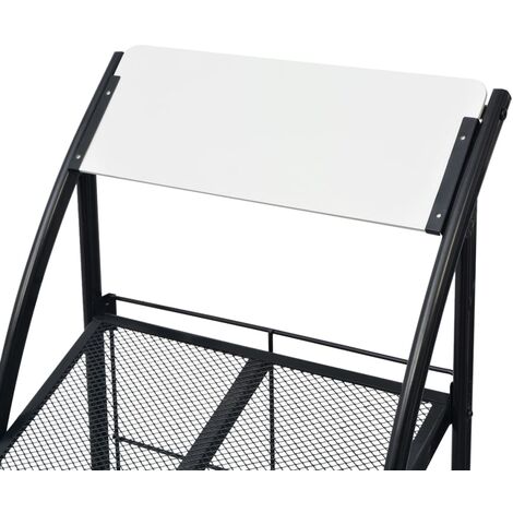 Porte-revue 47 x 40 x 134 cm Noir et blanc A4 vidaXL