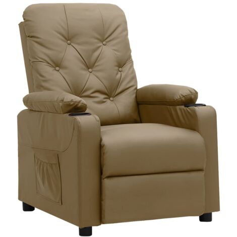 Fauteuil inclinable Cappuccino Similicuir vidaXL (1/5)