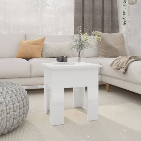 Table basse blanc brillant 40x40x42 cm bois d'ingénierie vidaXL