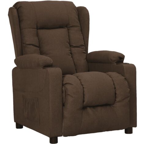 Fauteuil inclinable Marron Tissu vidaXL