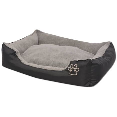 Lit pour chiens avec coussin rembourré Taille XXL Noir vidaXL