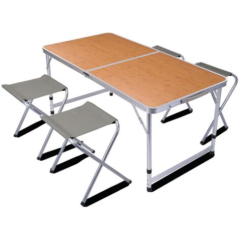 Lot de 2 tables de réception, pliables 180cm, grise foncé, table pliante  avec poignée de transport, table de camping