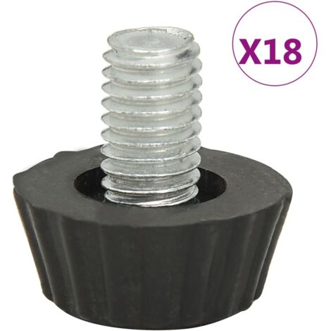 Pieds de meubles réglables M8 18 pcs Noir vidaXL (1/5)