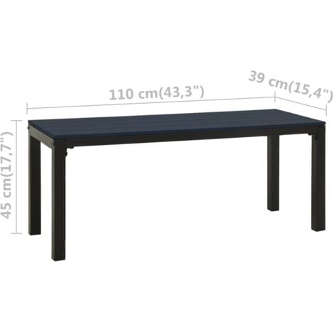 Banc de jardin 110 cm acier et WPC noir vidaXL