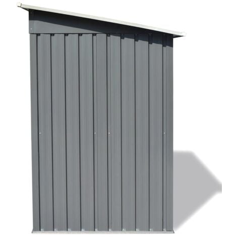 Garden Shed Grey Metal vidaXL