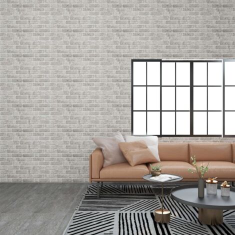 Panneaux muraux 10 pcs Gris clair 100 x 50 cm Mousse EPS vidaXL