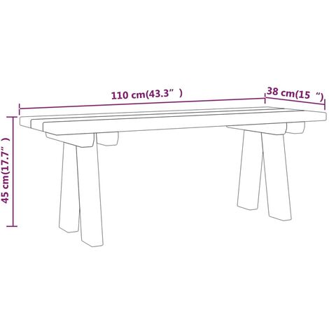 Banc de jardin 110 cm bois de pin massif imprégné vidaXL