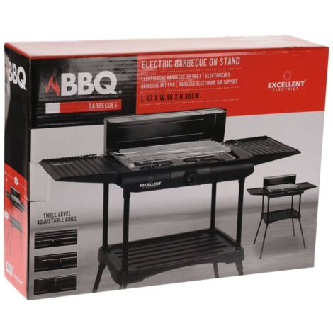 Barbecue électrique sur support 2000 W Noir ProGarden