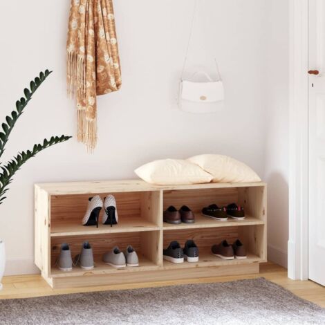 Armoire à chaussures 110x34x45 cm Bois de pin massif vidaXL (1/5)