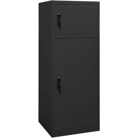 Vidaxl – Armoire à selles anthracite 53x53x140 cm en acier – 2 portes verrouillables – Capacité 15 kg porte-selle – Facile à nettoyer