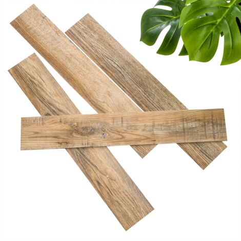 Planches d'aspect bois Chêne récupéré Marron vintage WallArt