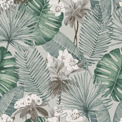 Papier peint Eden Gris et vert clair DUTCH WALLCOVERINGS