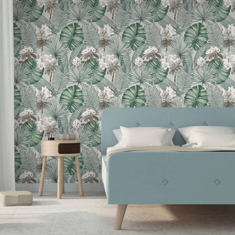 Papier peint Eden Gris et vert clair DUTCH WALLCOVERINGS
