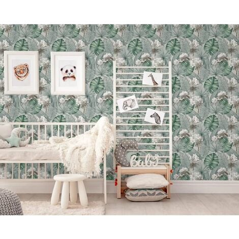 Papier peint Eden Gris et vert clair DUTCH WALLCOVERINGS