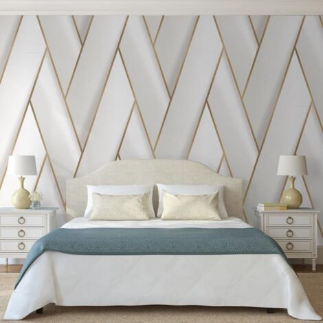 Papier peint Geometric Blanc et doré DUTCH WALLCOVERINGS