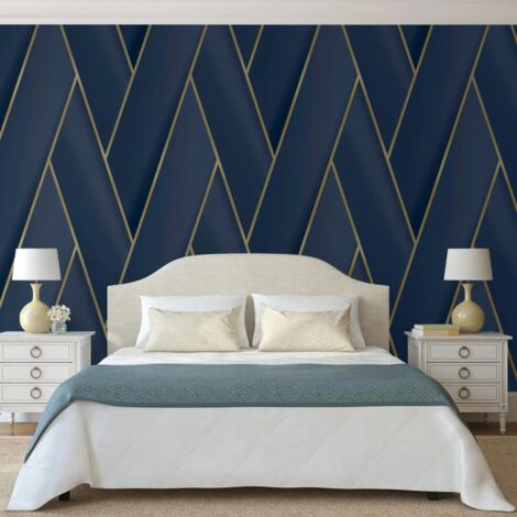 Papier peint Geometric Bleu et doré DUTCH WALLCOVERINGS