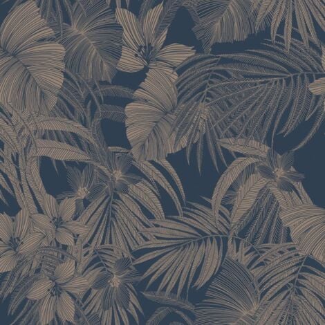 Papier peint Joelle Argenté et bleu DUTCH WALLCOVERINGS