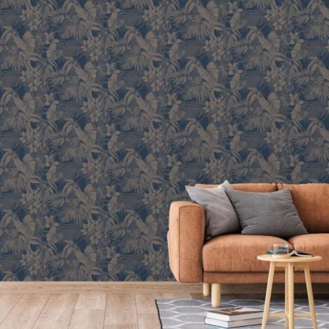 Papier peint Joelle Argenté et bleu DUTCH WALLCOVERINGS
