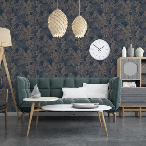 Papier peint Joelle Argenté et bleu DUTCH WALLCOVERINGS