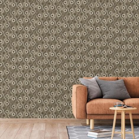 Papier peint Galactic Marron et blanc DUTCH WALLCOVERINGS