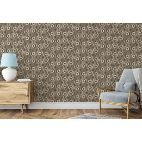 Papier peint Galactic Marron et blanc DUTCH WALLCOVERINGS