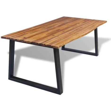 Table de salle à manger bois d'acacia massif 200x90 cm vidaXL (1/5)