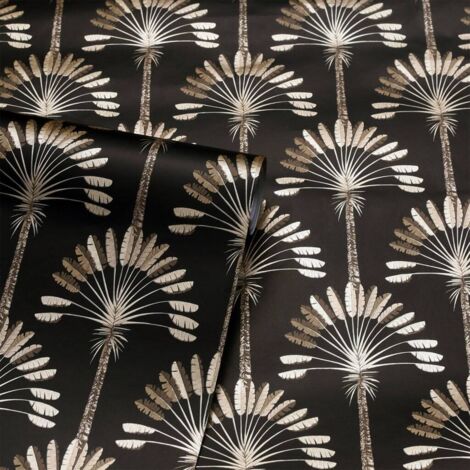 Papier peint Palm Palace Noir et doré DUTCH WALLCOVERINGS