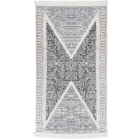 Tapis Noir et gris 120x180 cm Coton vidaXL (1/5)
