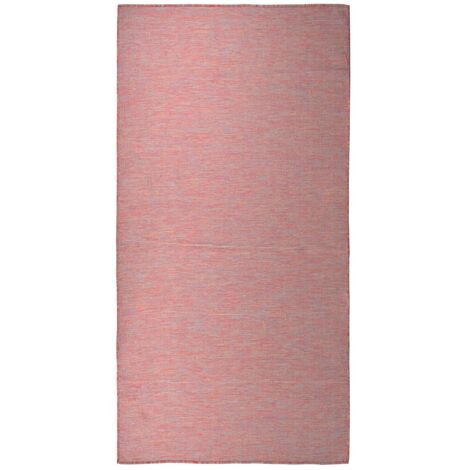 Tapis à tissage plat d'extérieur 100x200 cm Rouge vidaXL (1/5)
