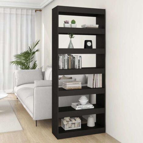 vidaXL Bibliothèque noir en bois d'ingénierie 80x30x198 cm