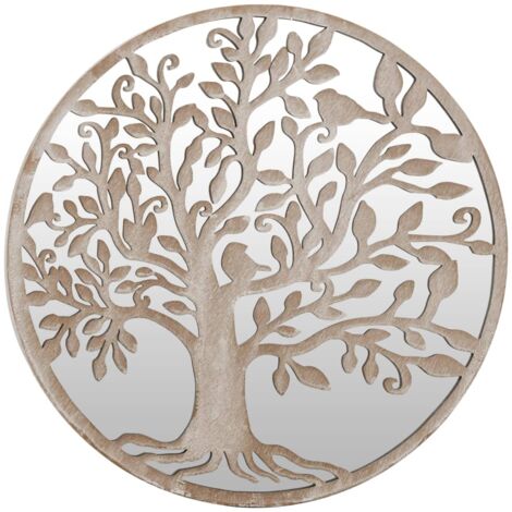 Miroir de jardin Sable 60x2,5cm Fer Rond utilisation extérieure vidaXL
