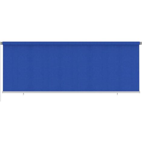 Store roulant d'extérieur 405 (l) x 140 (H) cm bleu HDPE vidaXL