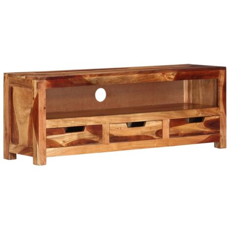 Meuble TV 110x30x40 cm Bois d'acacia massif vidaXL (1/5)