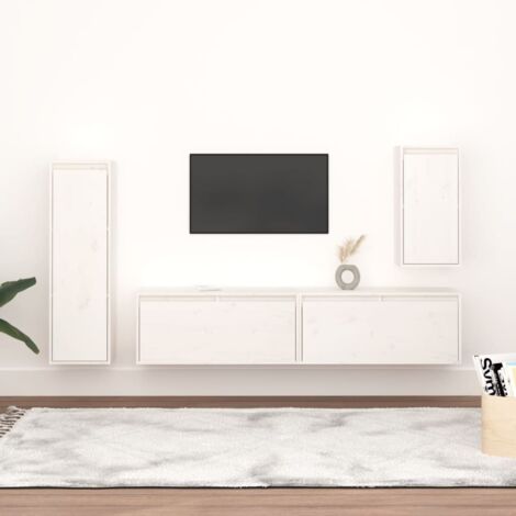 Meubles TV 4 pcs Blanc Bois massif de pin vidaXL (1/5)