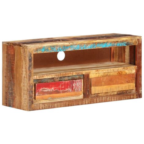 Meuble TV 88x30x40 cm Bois massif de récupération vidaXL (1/5)