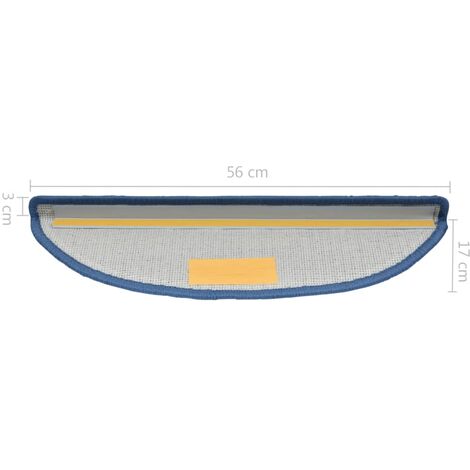 Tapis d'escalier 10 pcs 56x17x3 cm Bleu vidaXL
