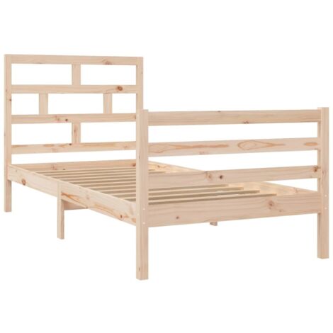 Cadre De Lit Bois Massif 90x0 Cm Vidaxl