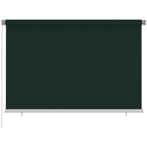 Store roulant d'extérieur 225 (l) x 140 (H) cm vert foncé HDPE vidaXL