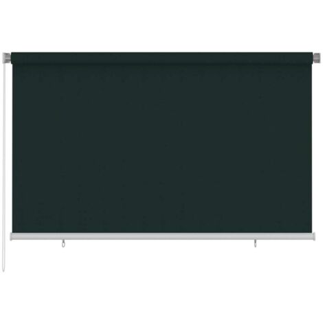 Store roulant d'extérieur 245 (l) x 140 (H) cm vert foncé HDPE vidaXL