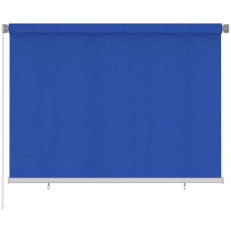 Store roulant d'extérieur 205 (l) x 140 (H) cm bleu HDPE vidaXL
