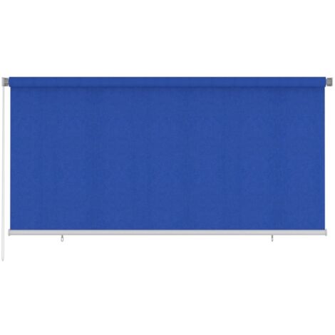 Store roulant d'extérieur 305 (l) x 140 (H) cm bleu HDPE vidaXL